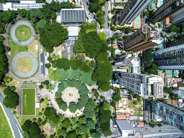 Top view of some buildings in Sao Paulo, Brazil