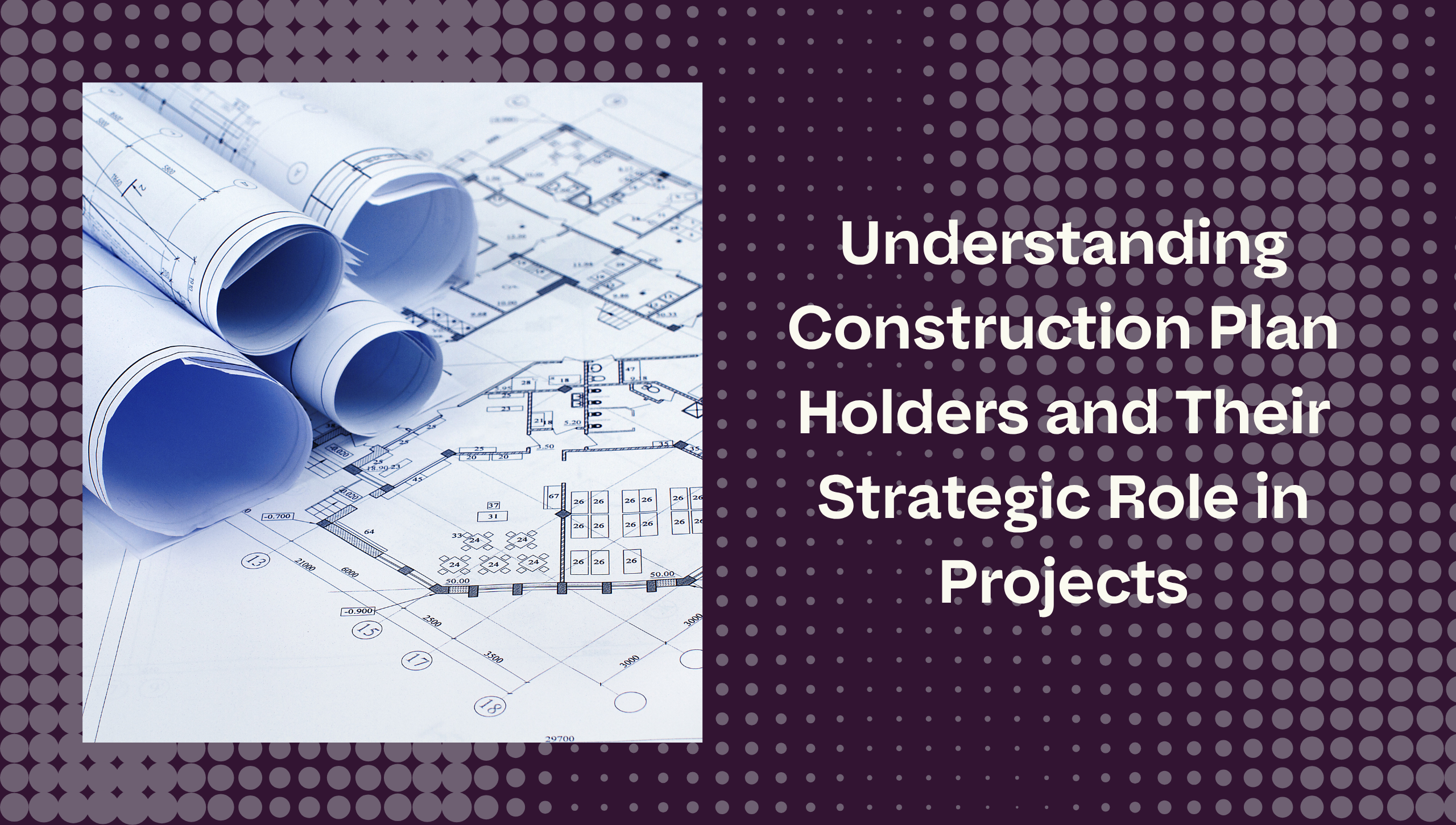 rolled blueprints and construction plans